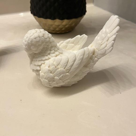 VTG A. Santini White Hand Carved Alabaster Marble Dove Love Bird Italy 1960s OBO - Picture 3 of 5